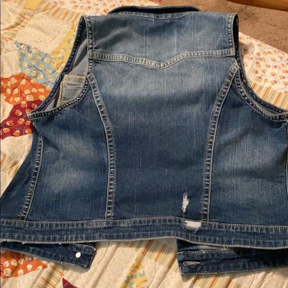 Silver denim vest nwot - Picture 2 of 2